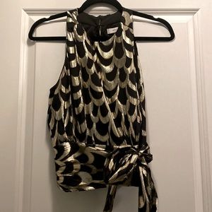 Milly black and gold cocktail blouse